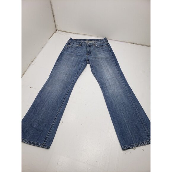 7 For All Mankind Size 30 Light Wash Denim 100% Cotton Boot Cut Pre Owned - Picture 1 of 9